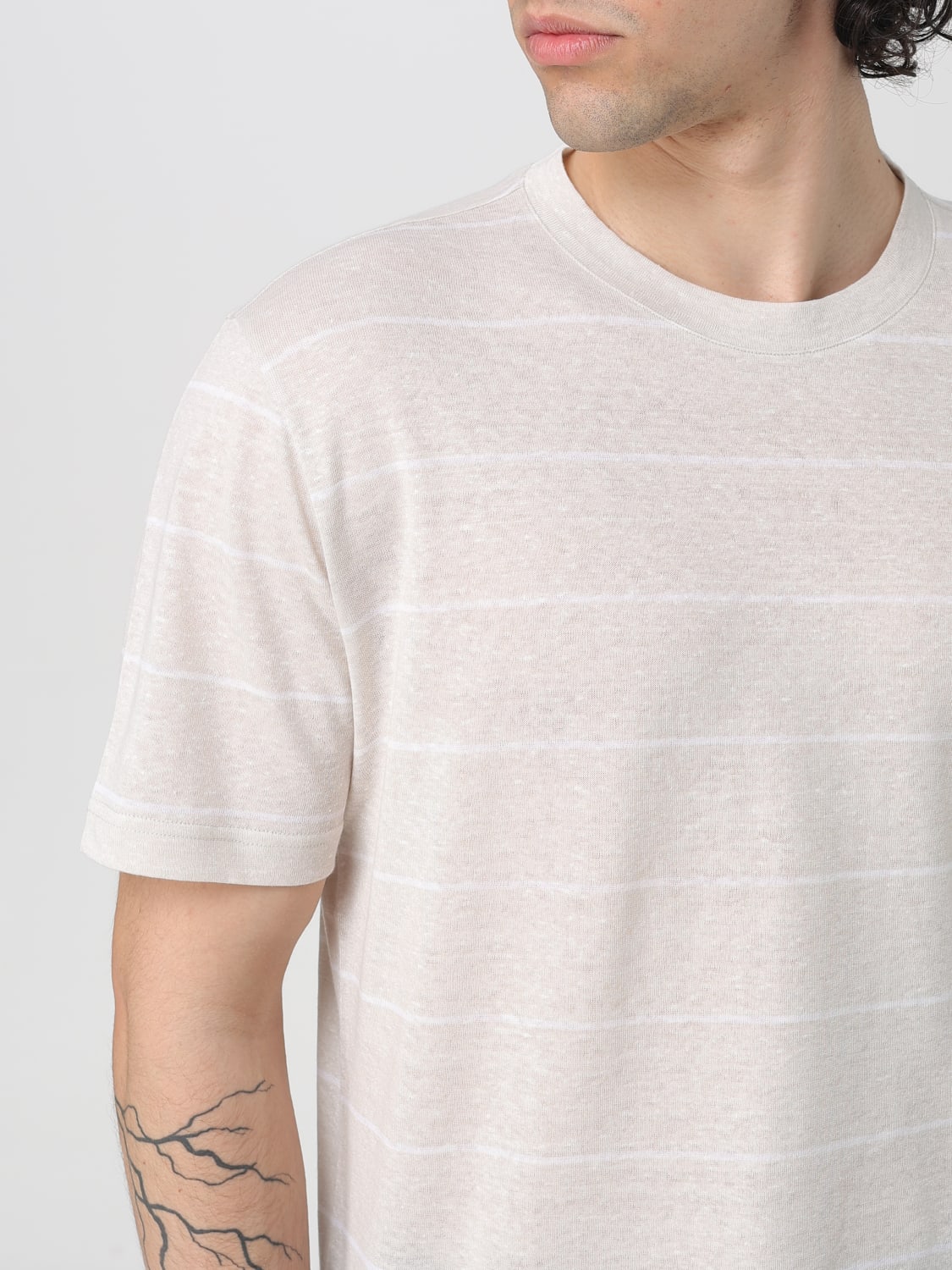 Tシャツ・カットソー ELEVENTY Men T Shirts K75TSHK22TES0K03504 Beige Eleventy K75TSHK22TES0K035 Man Beige T-shirts and Polos - Zuklat