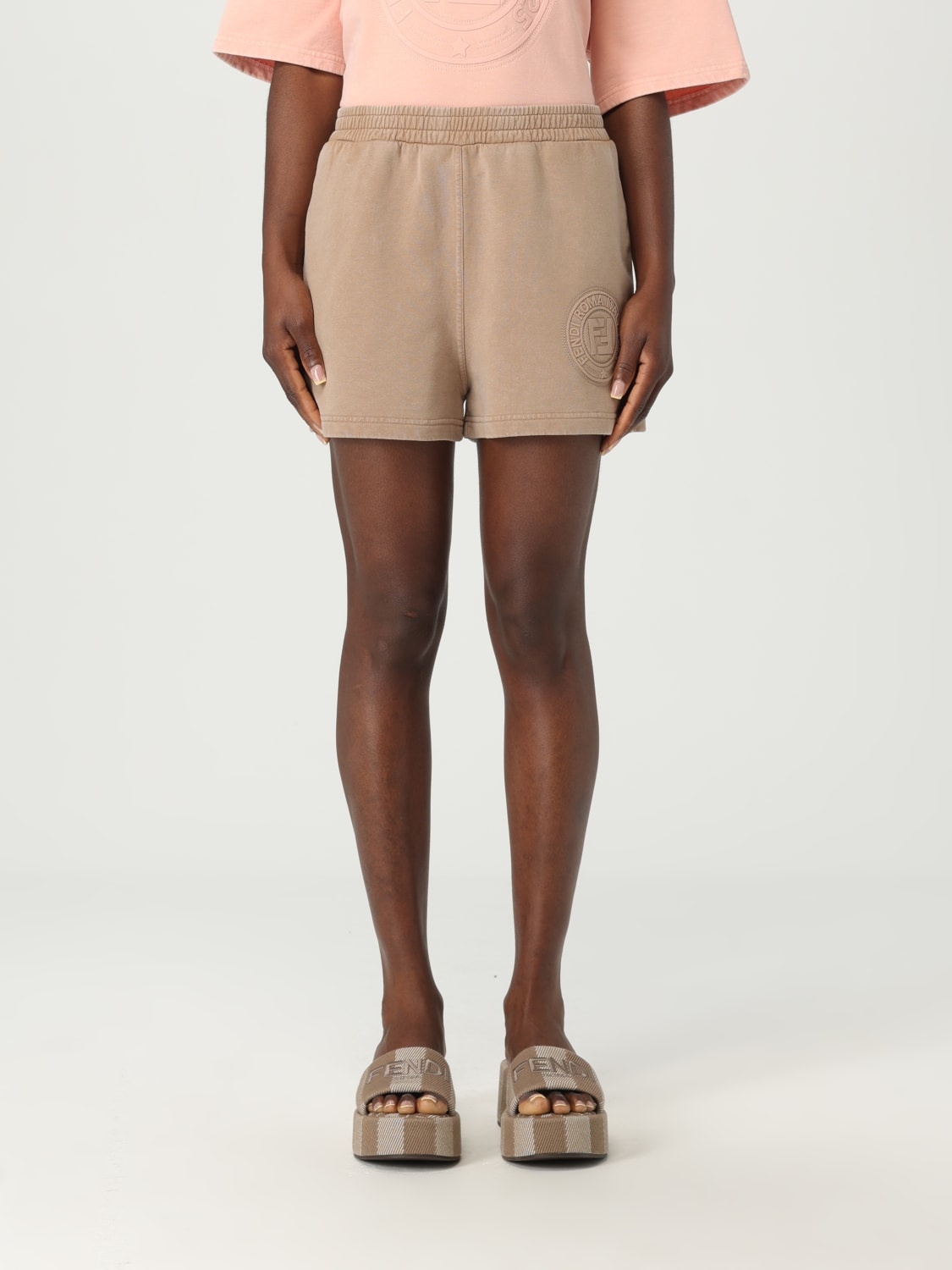 FENDI SHORTS: Shorts damen Fendi, Beige - Img 1