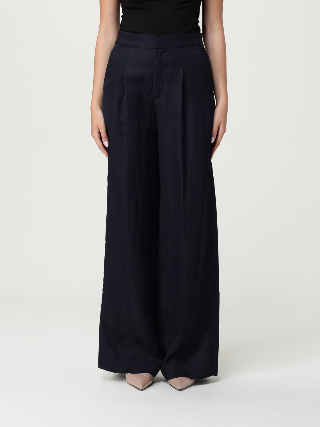 パンツ SOEUR Women Straight Pants PAN1616 BRISTOLNAV01 Blue Soeur Official Website - Sale up to 50% off
