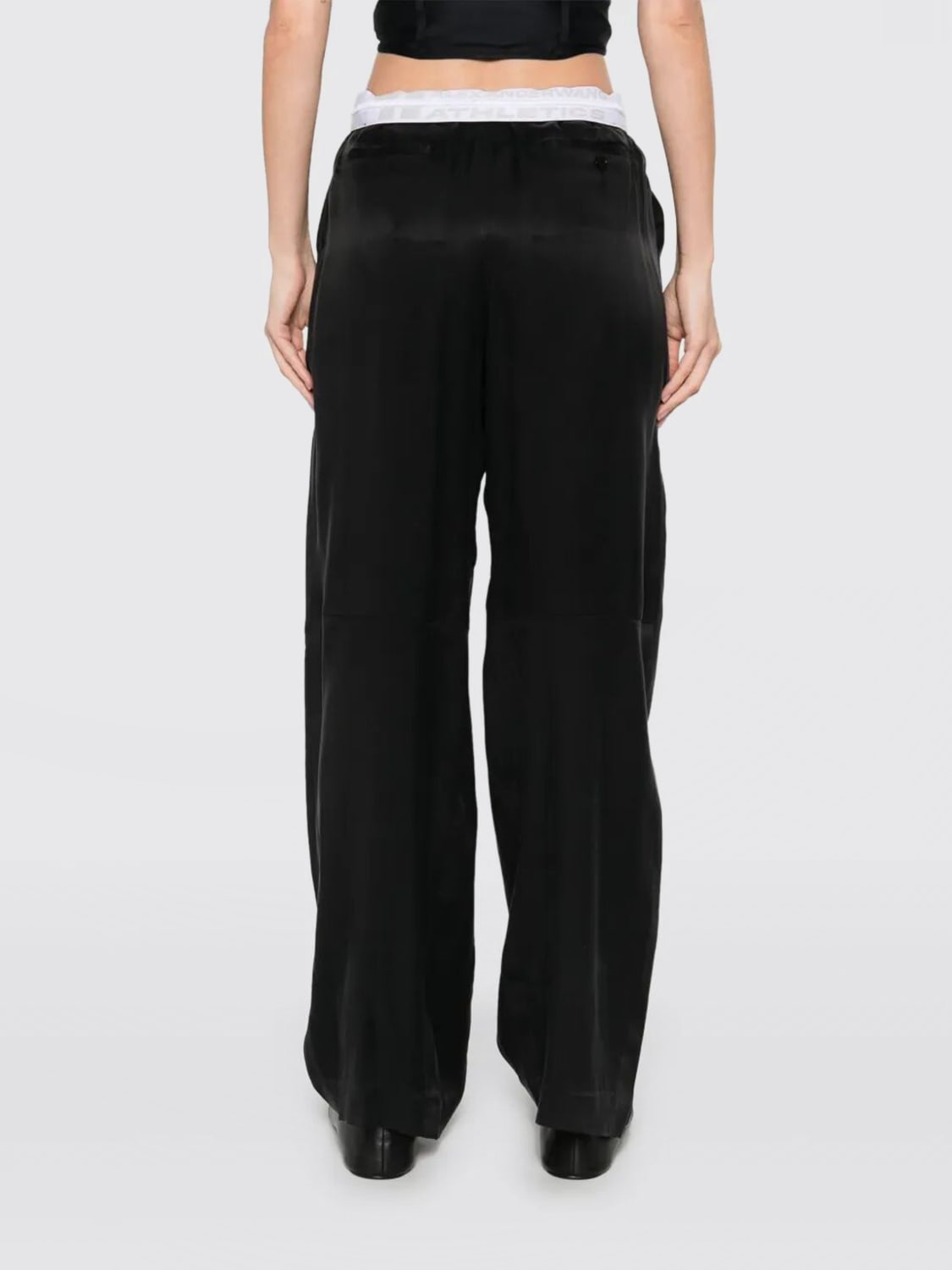 ALEXANDER WANG PANTALONI: Pantalone jogging in rayon Alexander Wang, Nero - Img 2