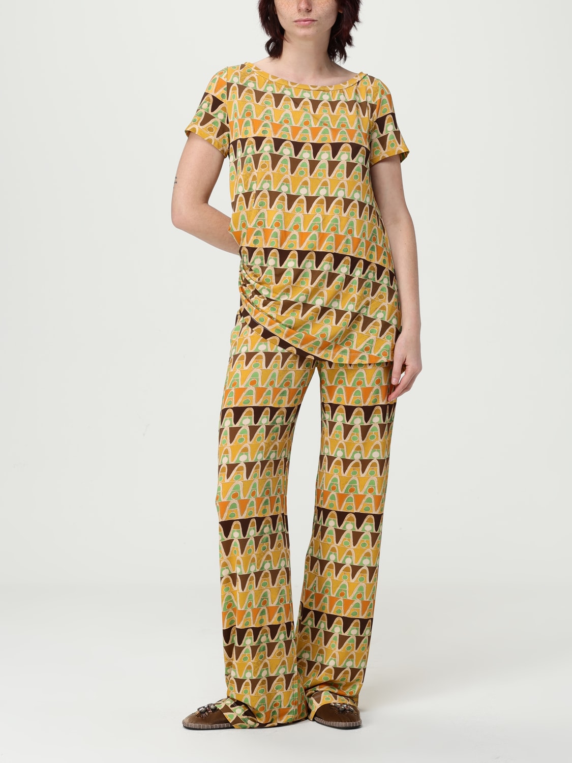 パンツ MALIPARMI Woman Pants Yellow JH400970230 A7078 MALIPARMI: Pants woman - Yellow | Maliparmi pants