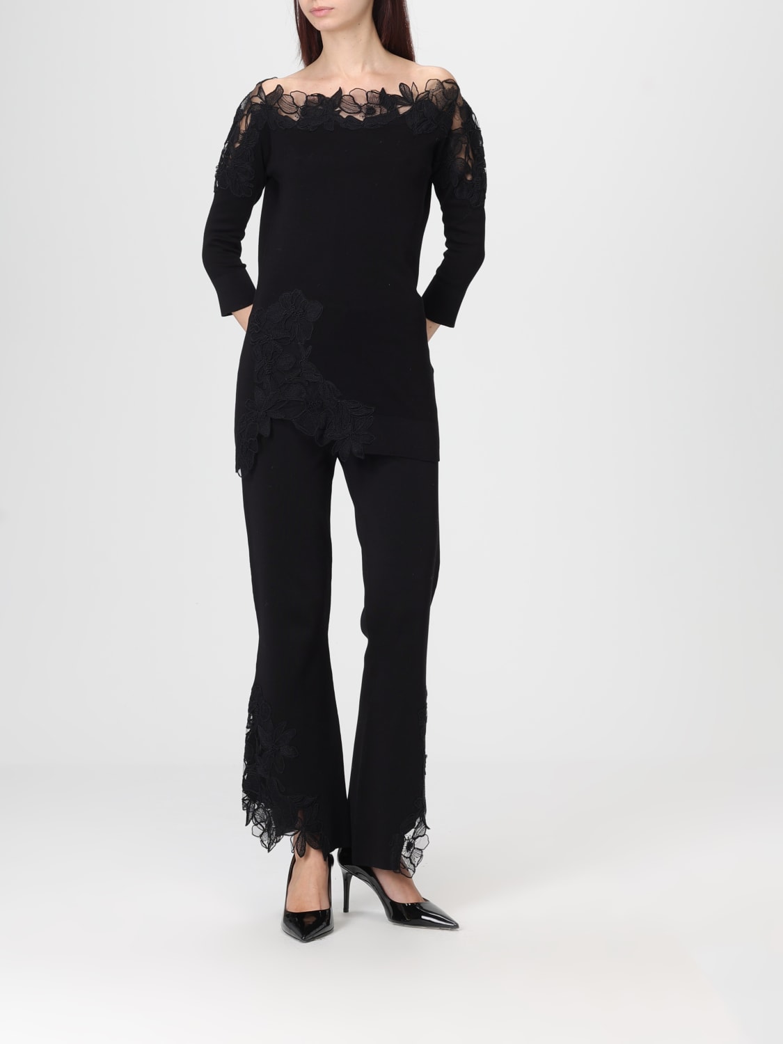 ERMANNO SCERVINO PANTS: Pants woman Ermanno Scervino, Black - Img 2