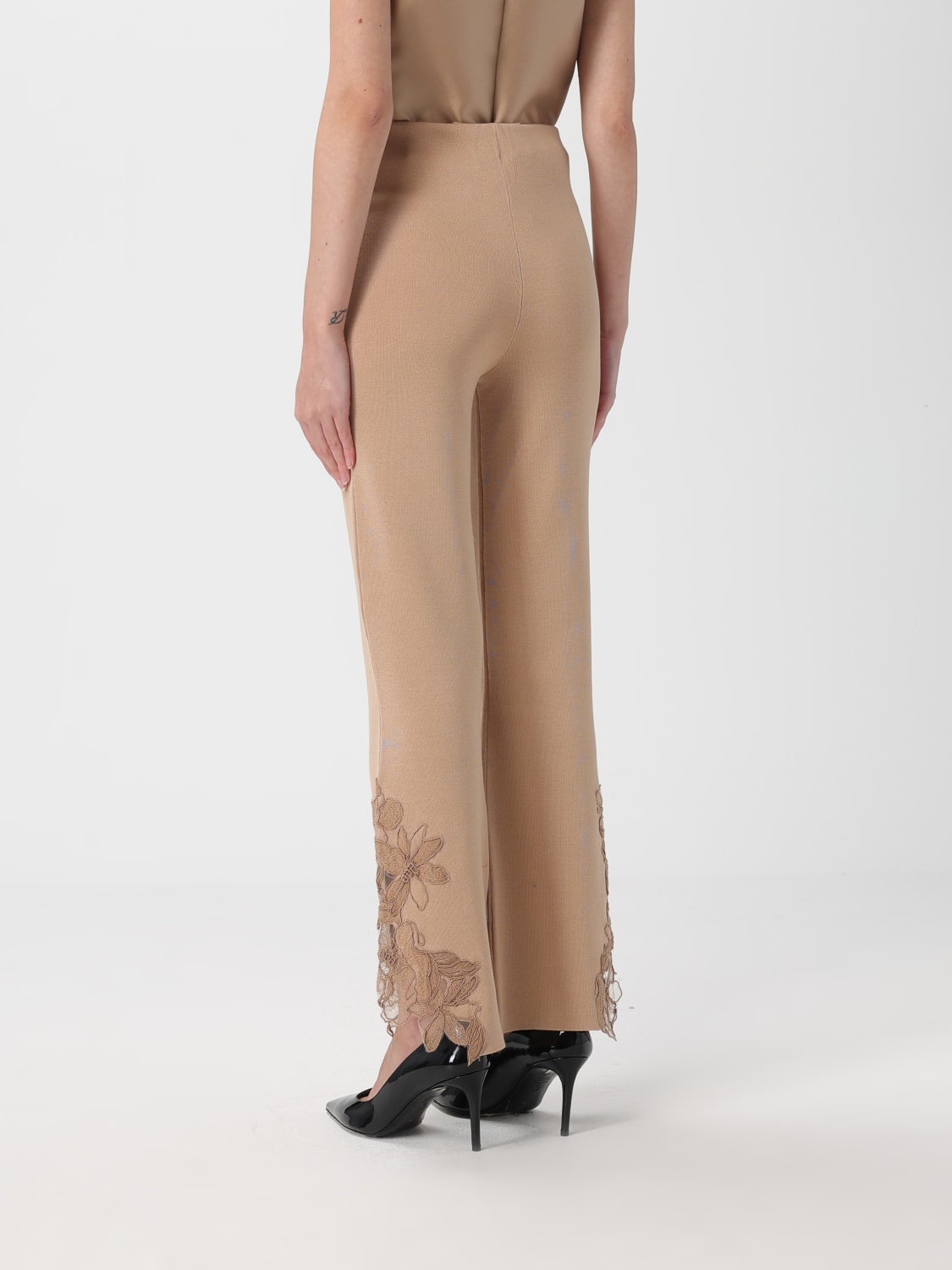 ERMANNO SCERVINO PANTALON: Pantalon femme Ermanno Scervino, Beige - Img 2