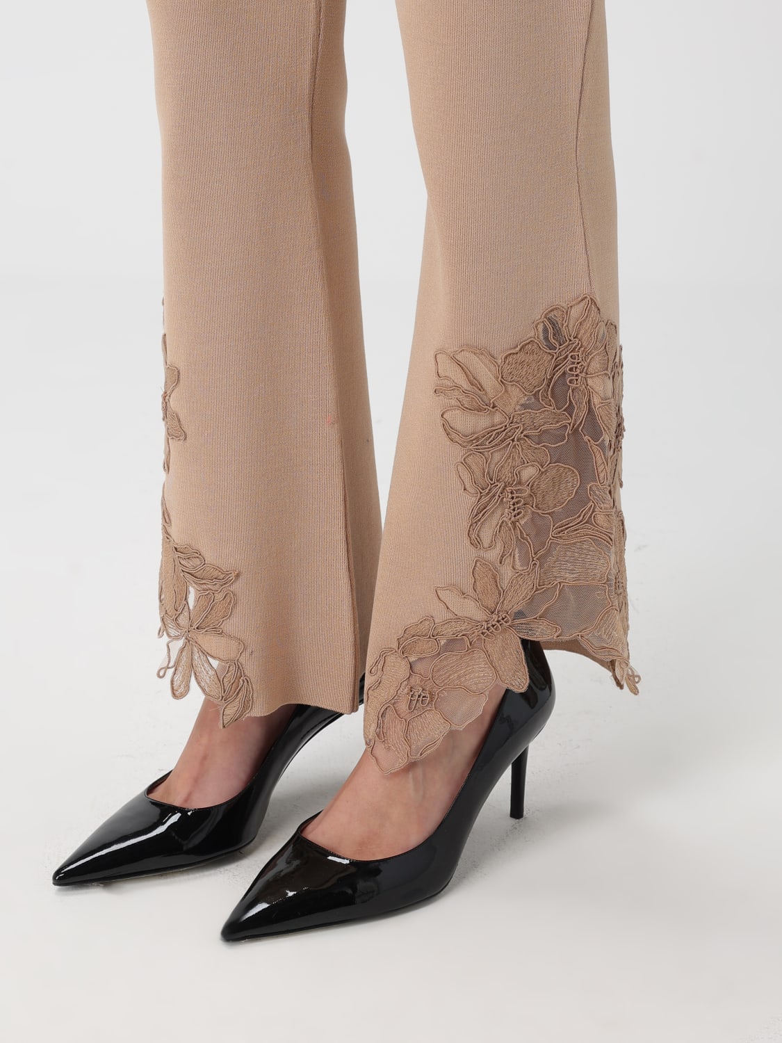 ERMANNO SCERVINO PANTALON: Pantalon femme Ermanno Scervino, Beige - Img 3