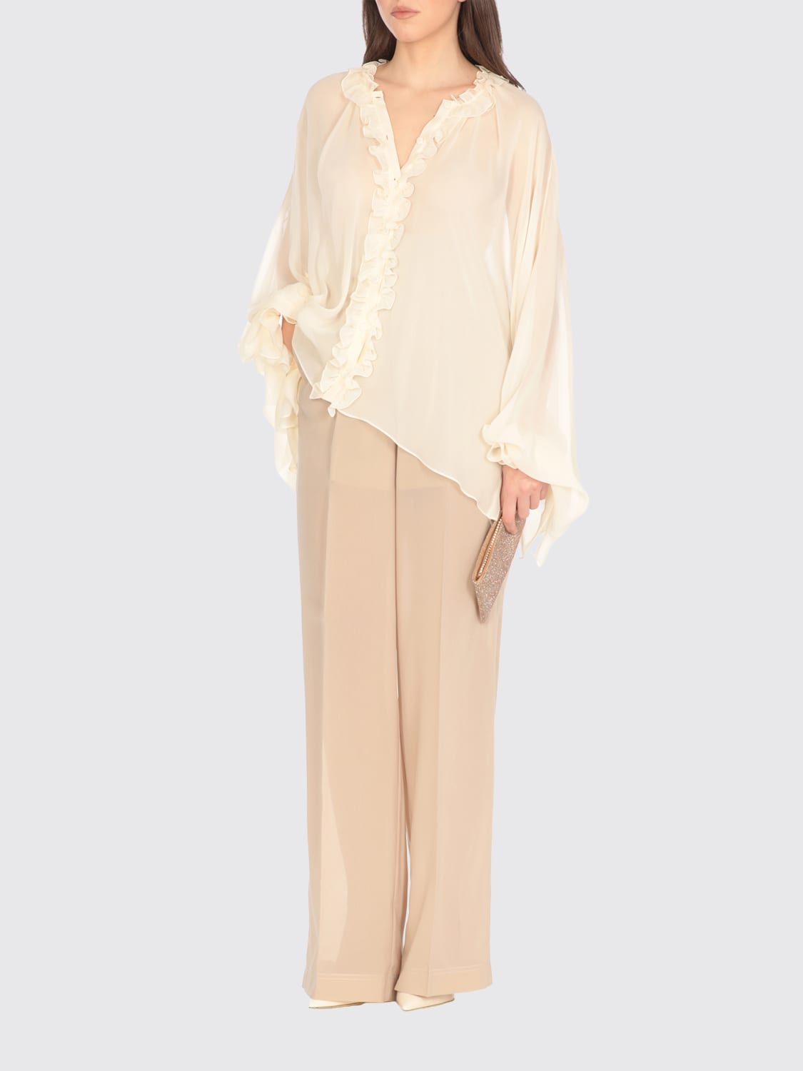 パンツ PHILOSOPHY DI LORENZO SERAFINI Woman Pants Beige 03102120 Philosophy Di Lorenzo Serafini High Waisted Pants for Women