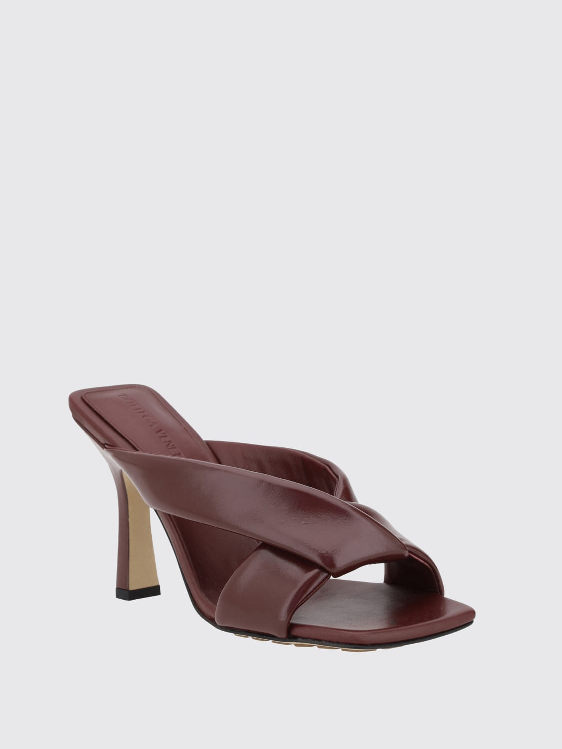 BOTTEGA VENETA: Heeled sandals woman - Burgundy | Bottega