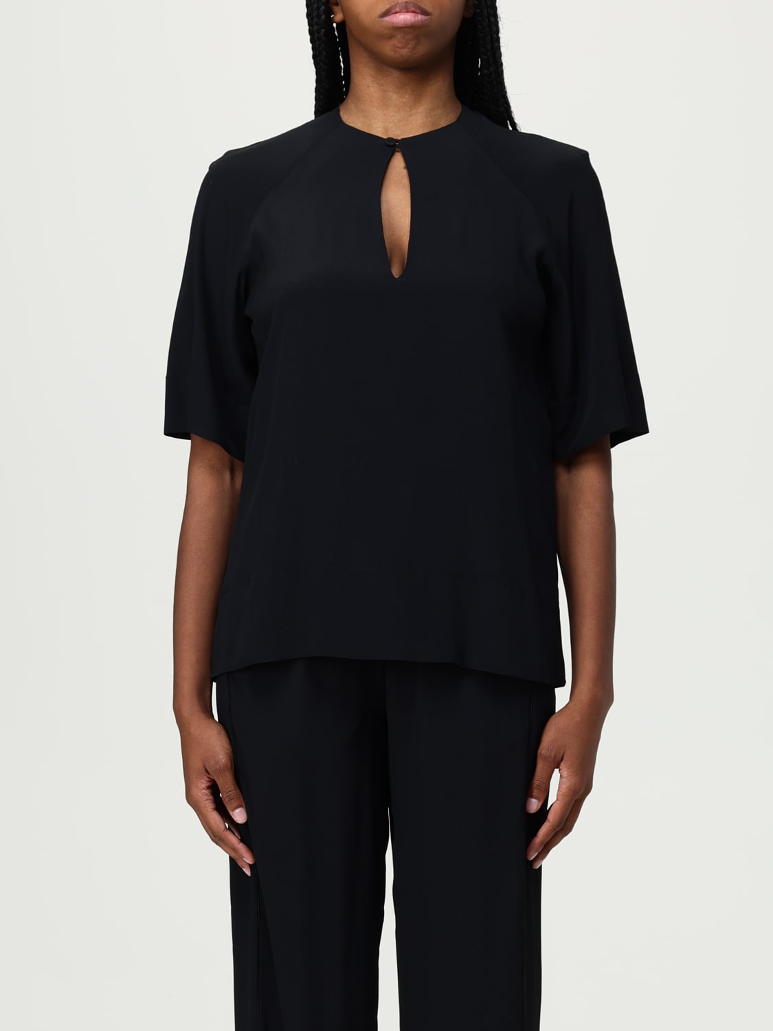 SEMICOUTURE TOP: Hemdbluse damen Semicouture, Schwarz - Img 1