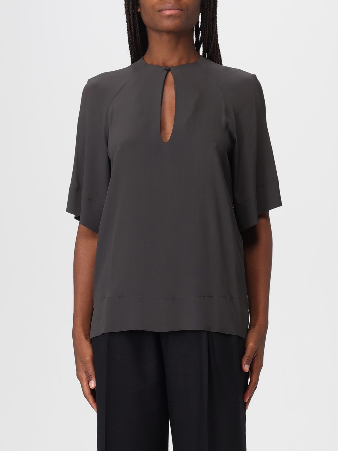 SEMICOUTURE TOP: Hemdbluse damen Semicouture, Blau - Img 1