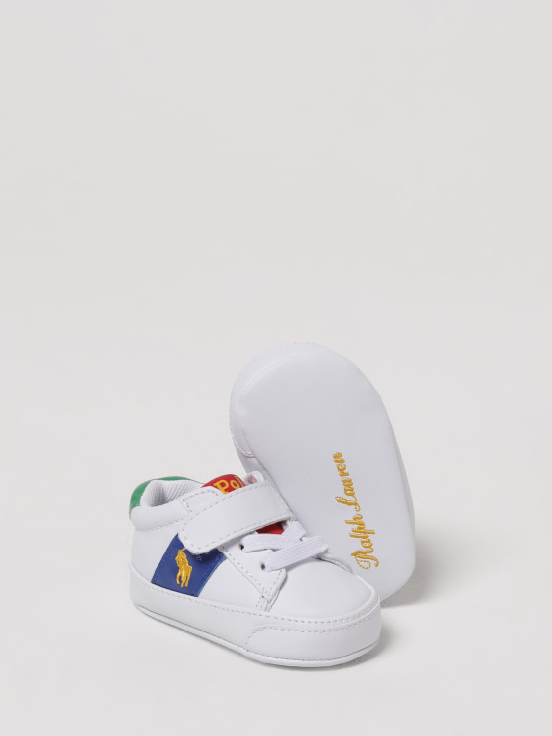 POLO RALPH LAUREN SNEAKERS: Sneakers Polo Ralph Lauren in pelle sintetica, Bianco - Img 2