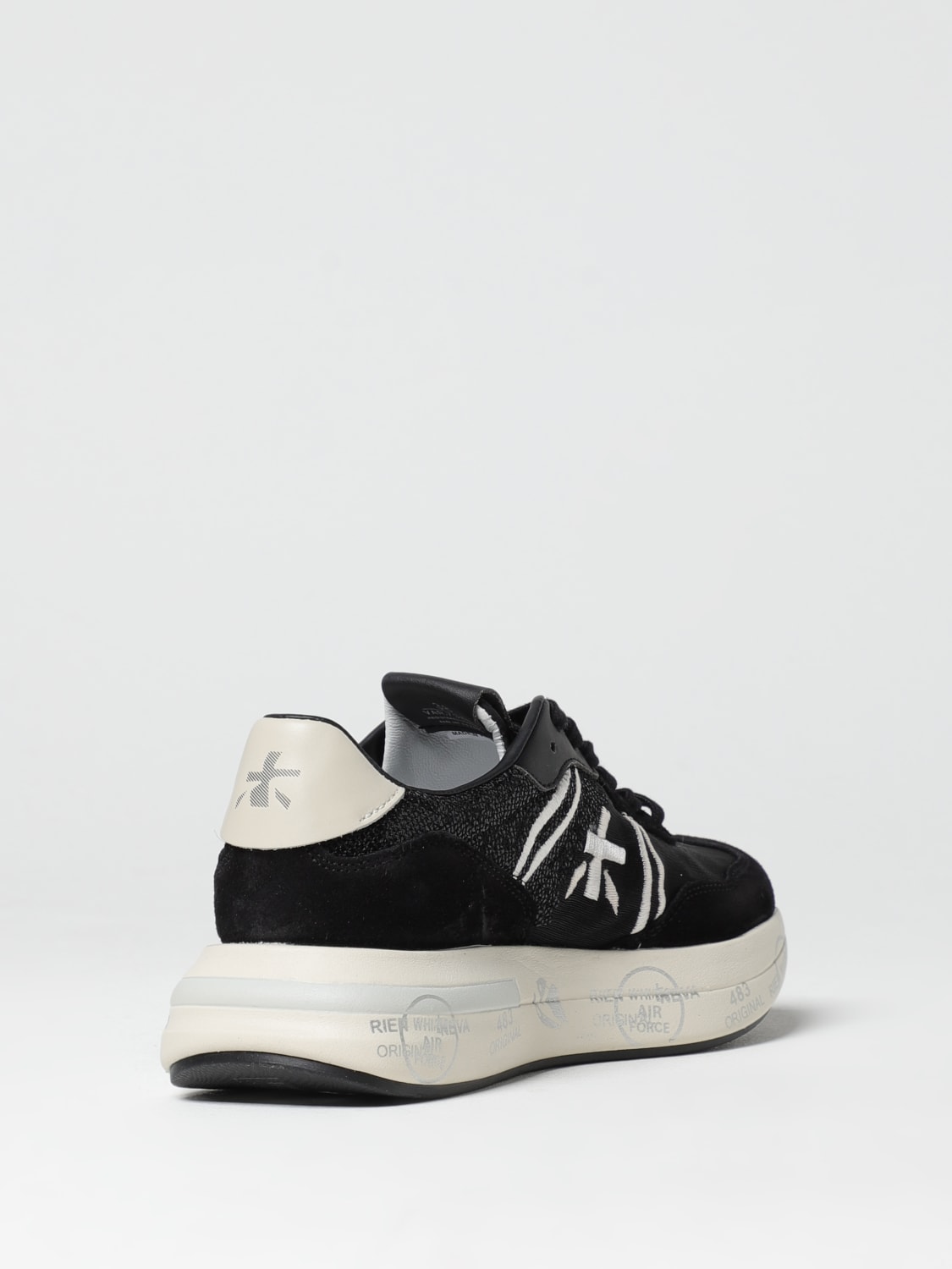 スニーカー PREMIATA Women Sneakers CASSIE VAR 7389 Black Premiata Cassie 7389 sneaker in black and silver leather and