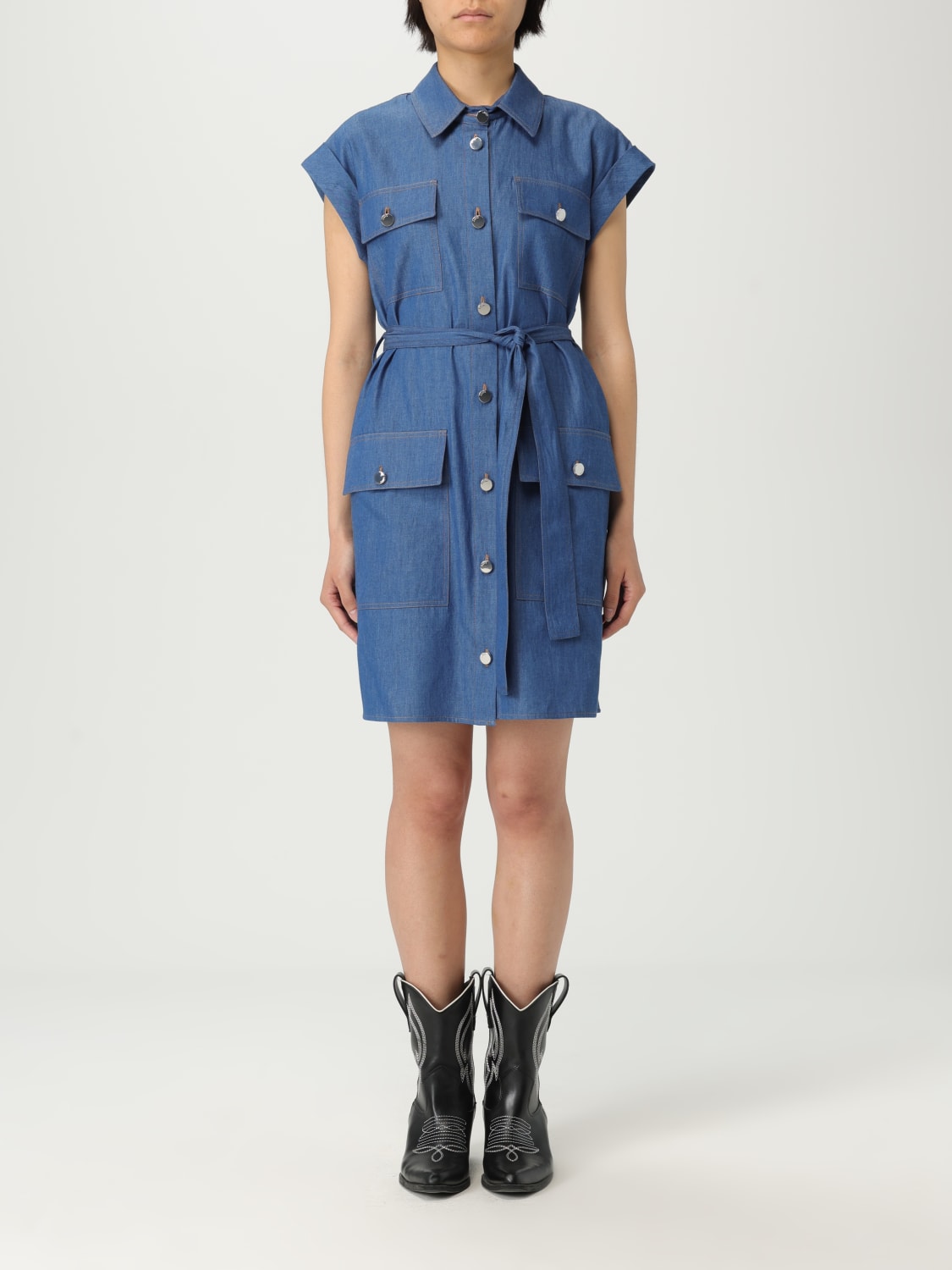 LIU JO ABITO: Abito chemisier Liu Jo in cotone , Denim - Img 1