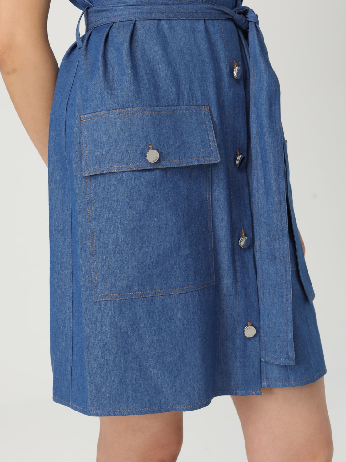 LIU JO ABITO: Abito chemisier Liu Jo in cotone , Denim - Img 3