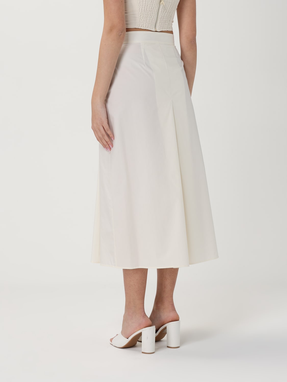 TWINSET GONNA: Gonna in cotone con logo Twinset, Bianco - Img 2