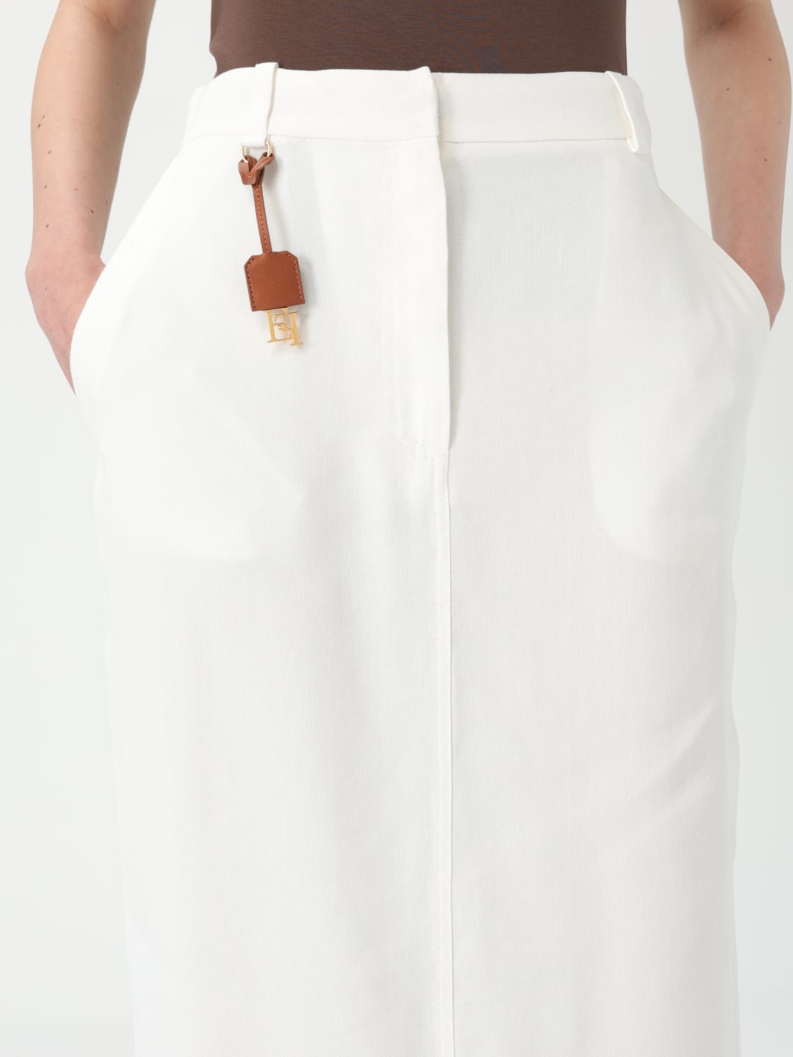 スカート ELISABETTA FRANCHI Woman Skirt Ivory GO109 360 ELISABETTA FRANCHI: Skirt woman - Ivory | Elisabetta Franchi