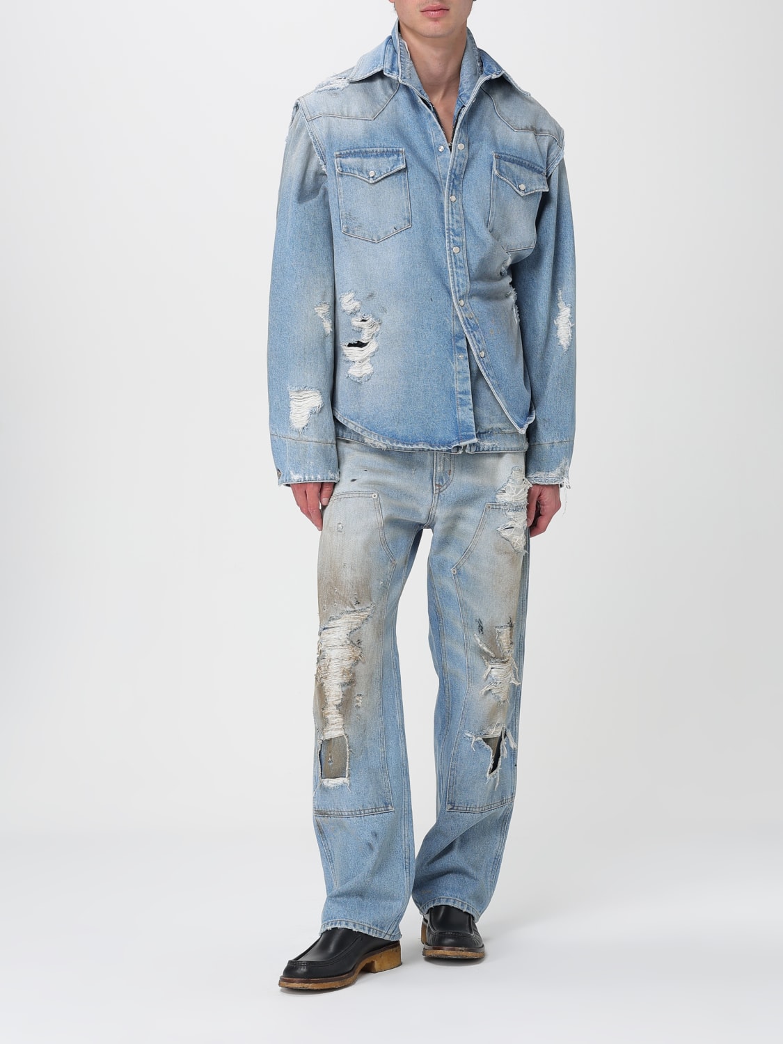 MM6 MAISON MARGIELA CAMISA: Camisa hombre Mm6 Maison Margiela, Azul Claro - Img 2