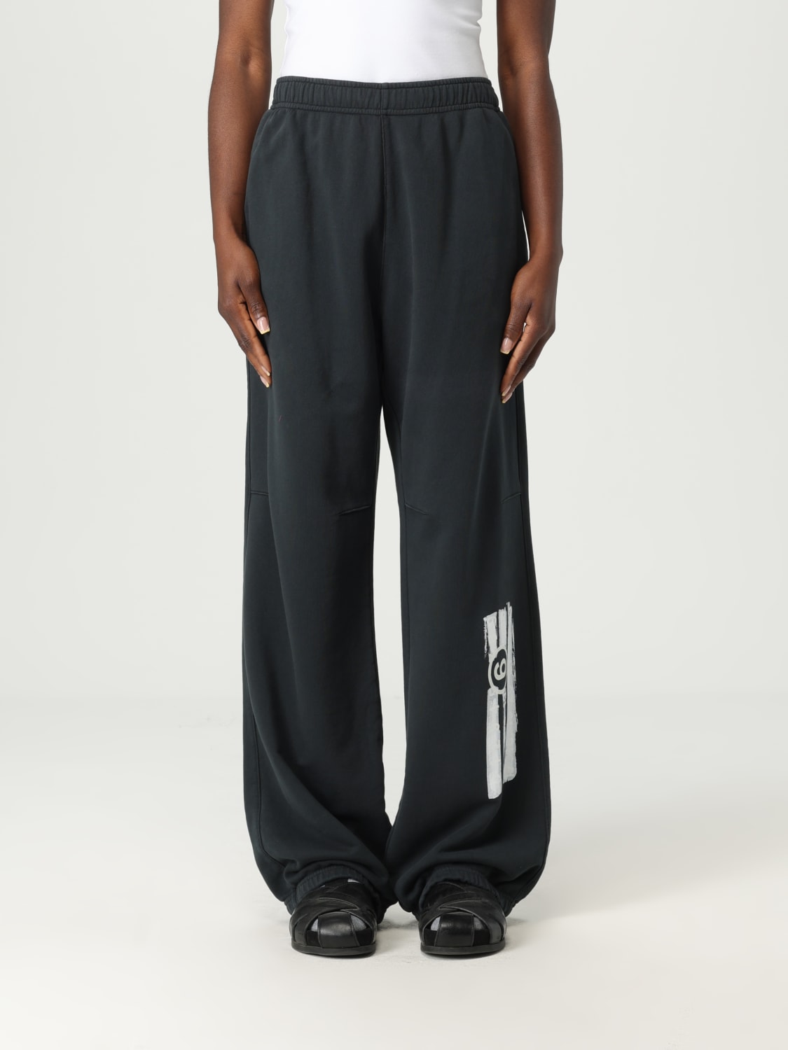パンツ MM6 MAISON MARGIELA Women Straight Pants S62KB0236M25004900 Maison Margiela MM6 Women's Light Blue Straight Leg Pants US