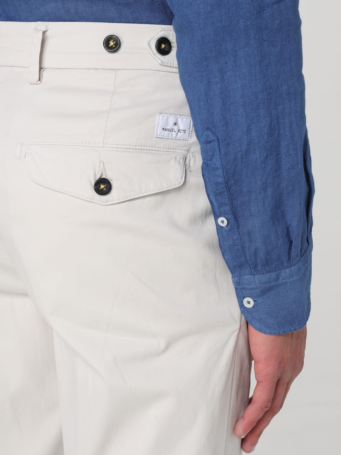 MANUEL RITZ PANTS: Pants men Manuel Ritz, White - Img 3