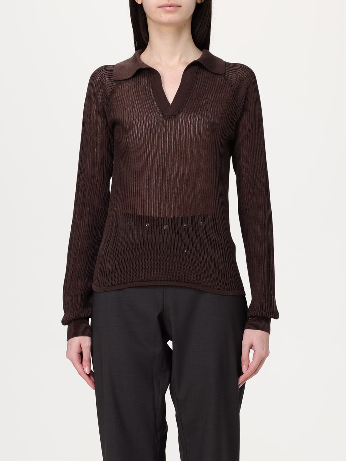 Tシャツ・カットソー PALOMA WOOL Woman Polo Shirt Brown UJ1615 326 PALOMA WOOL: Top woman - Brown | Paloma Wool polo shirt