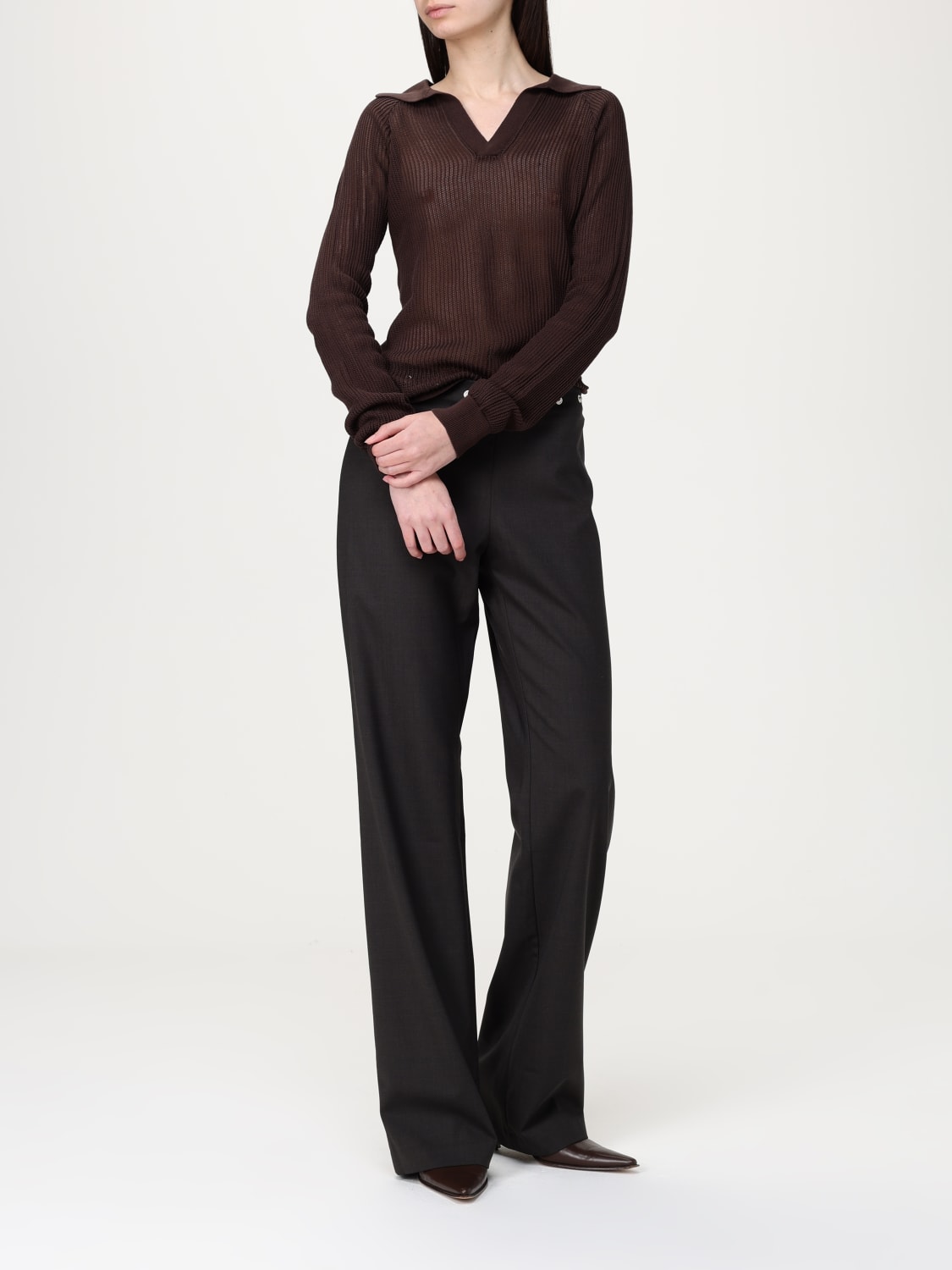 Tシャツ・カットソー PALOMA WOOL Woman Polo Shirt Brown UJ1615 326 PALOMA WOOL: Top woman - Brown | Paloma Wool polo shirt