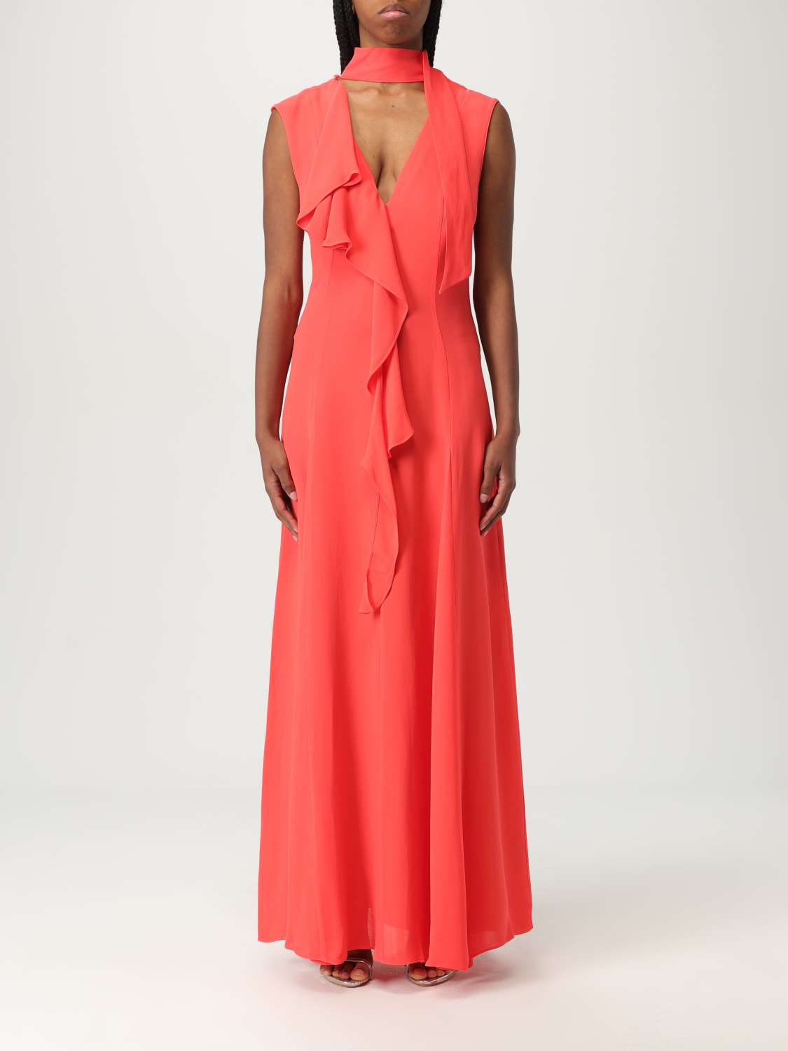 KARL LAGERFELD ABITO: Abito Karl Lagerfeld in viscosa con rouches , Fantasia - Img 1