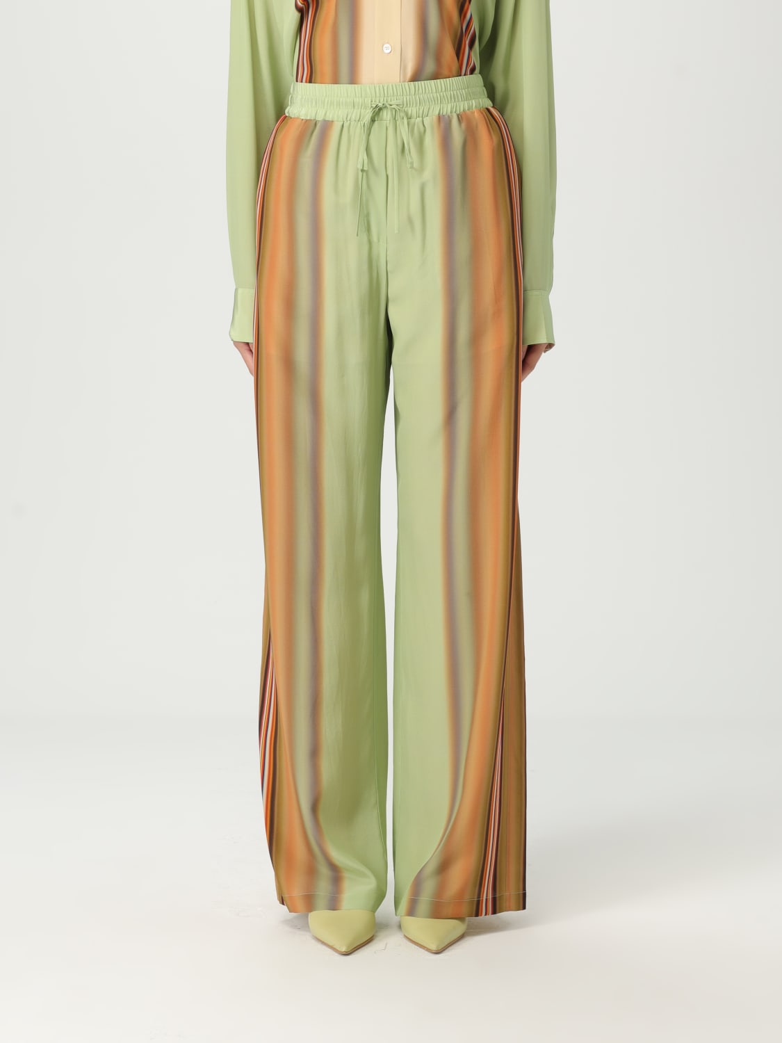 パンツ PAUL SMITH Woman Pants Green W1R347TP11079 32 PAUL SMITH: Pants woman - Green | Paul Smith pants