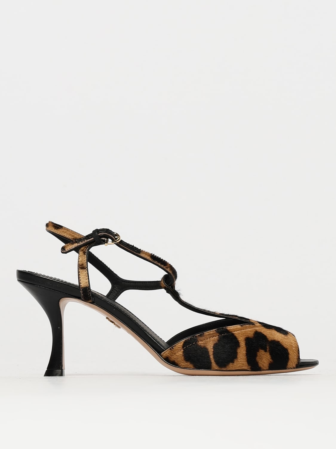 FERRAGAMO SANDALI CON TACCO: Sandalo Ferragamo in cavallino animalier , Nero - Img 1