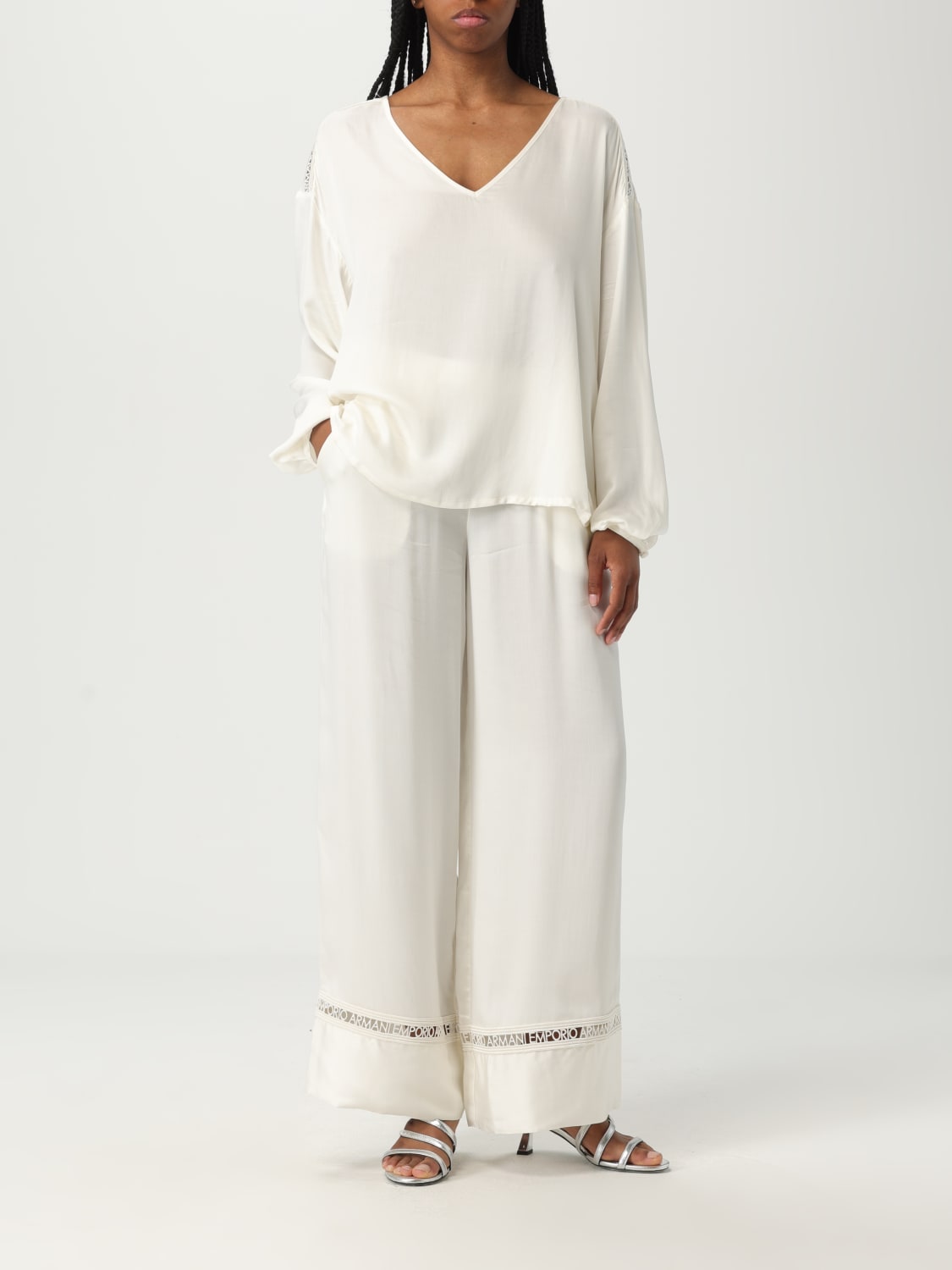 EMPORIO ARMANI WRAP-SKIRT: Wrap-skirt woman Emporio Armani, White - Img 2