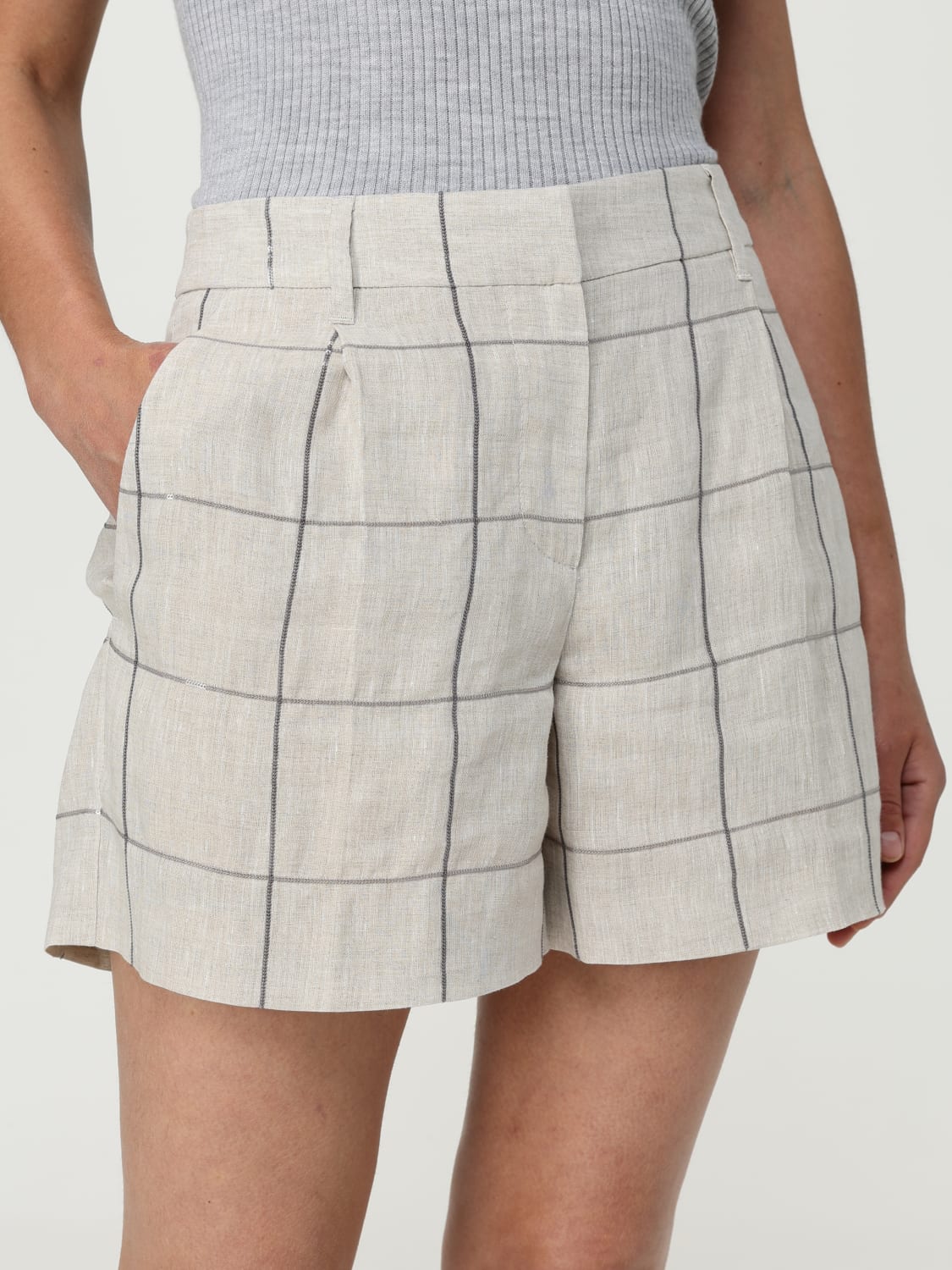 ショートパンツ BRUNELLO CUCINELLI Woman Short Brown MM633EP999 C025 BRUNELLO CUCINELLI | Stripe Bermuda Shorts | Women | Lane