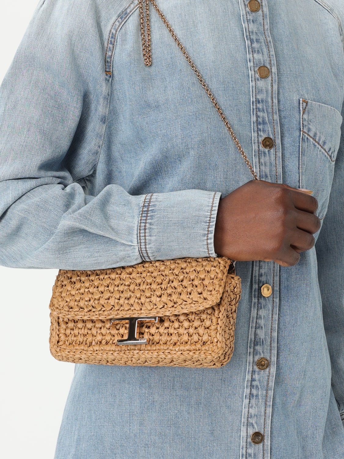 ショルダーバッグ・ポシェット TOD'S Woman Crossbody bags Natural XBWTSBJR000RGM 478Y Woman BLACK Shoulder Bag Mini XBWTSIN0100RORPZB999 | Tods