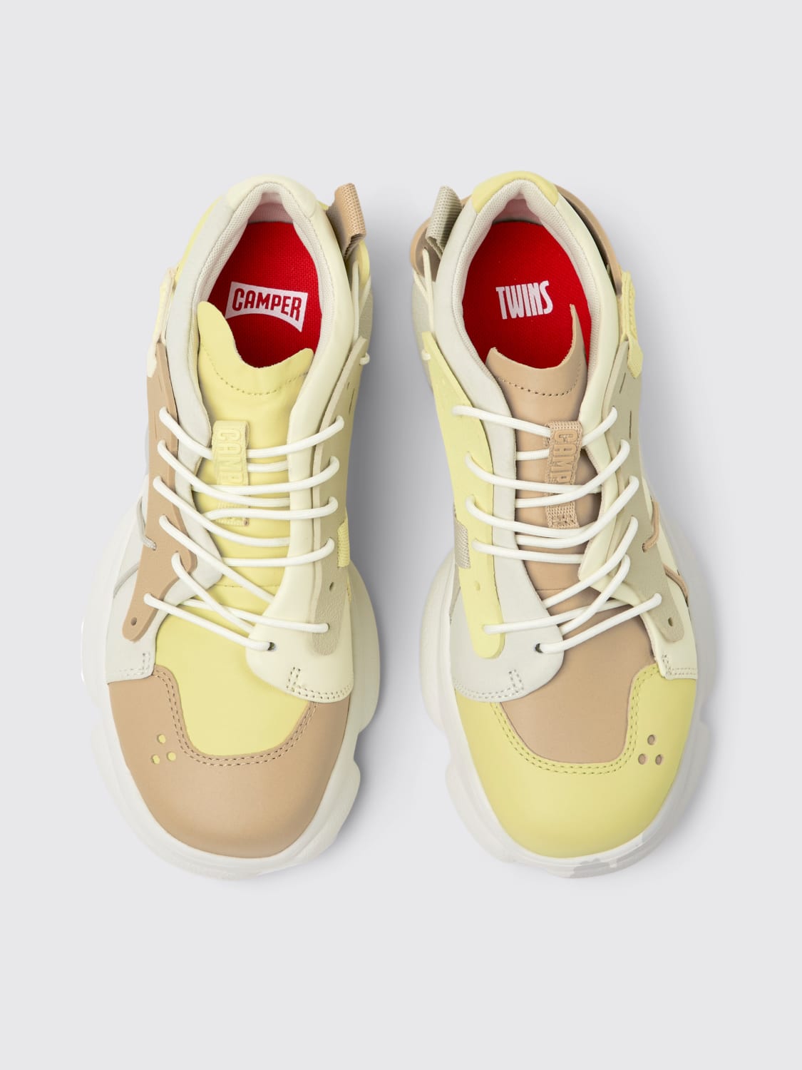 CAMPER SNEAKERS: Sneakers Twins Camper in pelle e tessuto riciclato , Fantasia - Img 3
