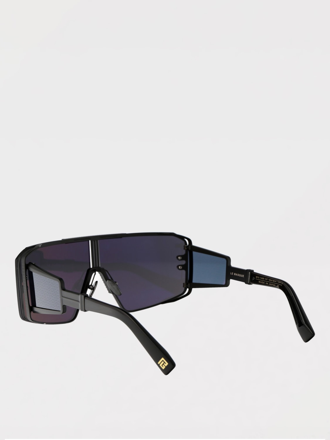 BALMAIN OCCHIALI DA SOLE: Occhiali da sole Le Masque Balmain in titanio ed acetato , Nero - Img 4