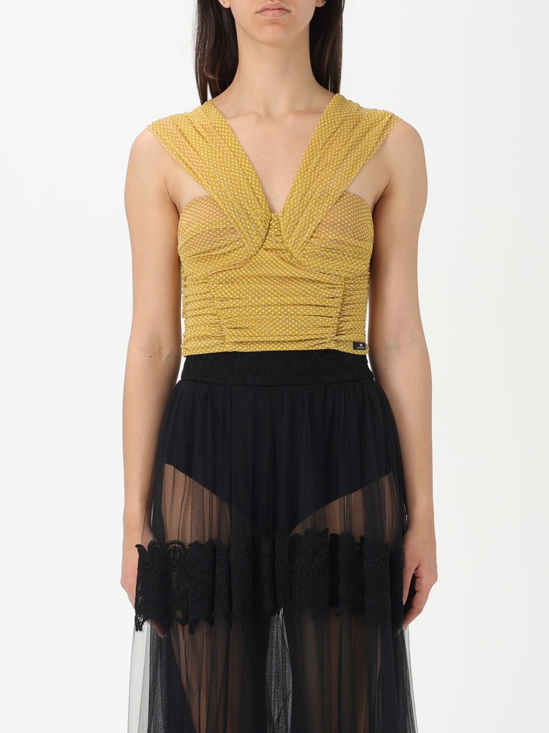 ELISABETTA FRANCHI TOP: Top woman Elisabetta Franchi, Mustard - Img 1