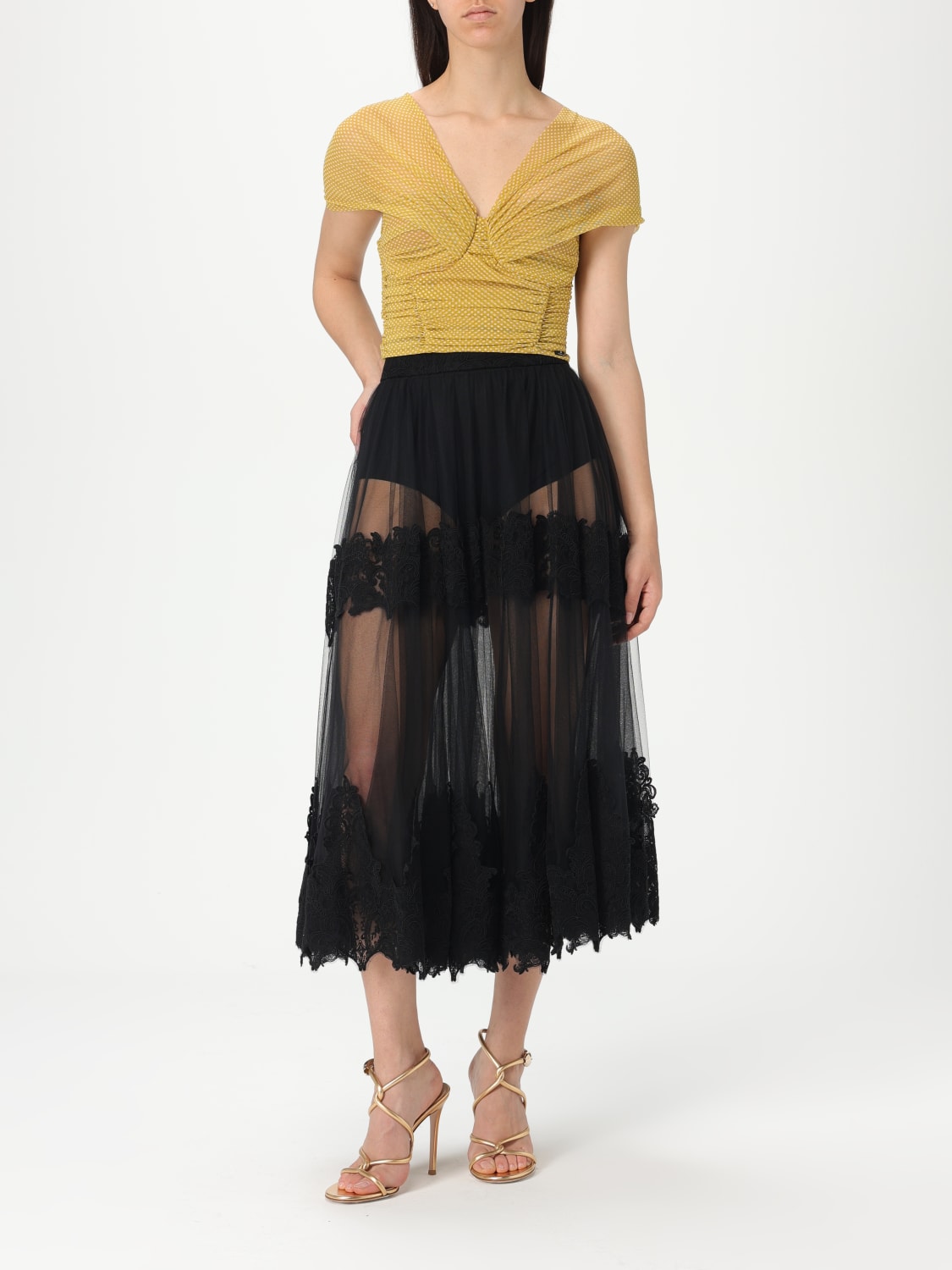 ELISABETTA FRANCHI TOP: Top woman Elisabetta Franchi, Mustard - Img 2