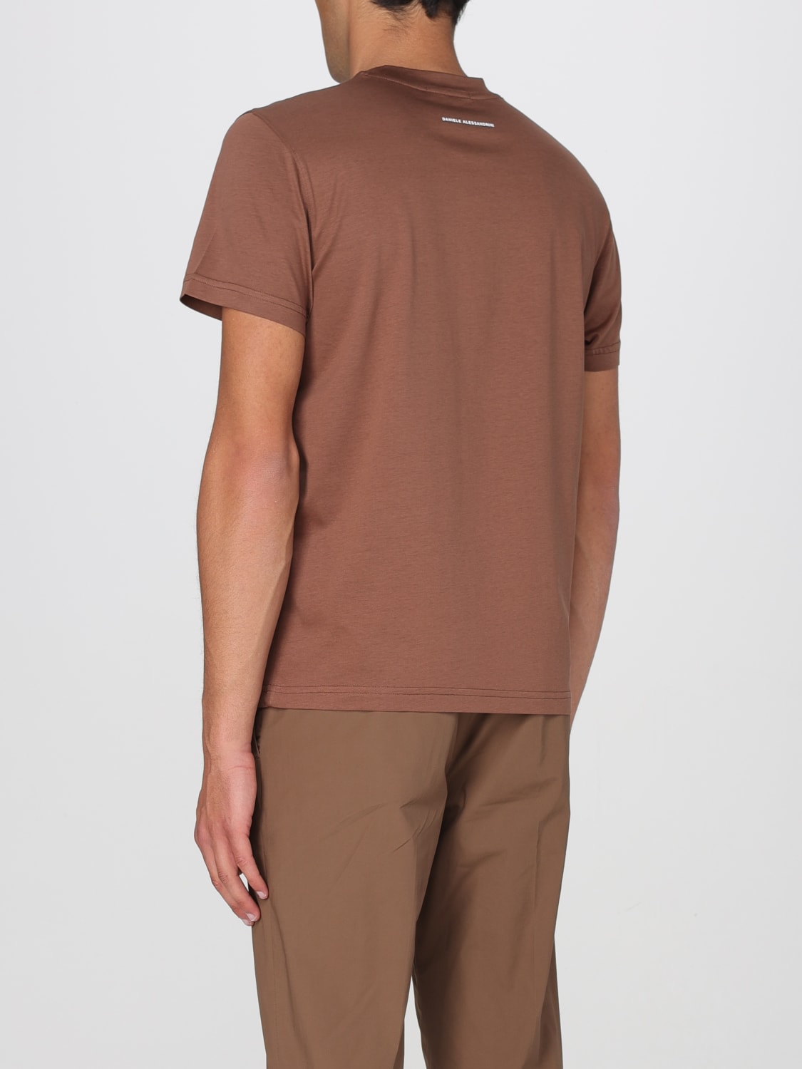 DANIELE ALESSANDRINI T-SHIRT: T-shirt basic Daniele Alessandrini, Tabacco - Img 3