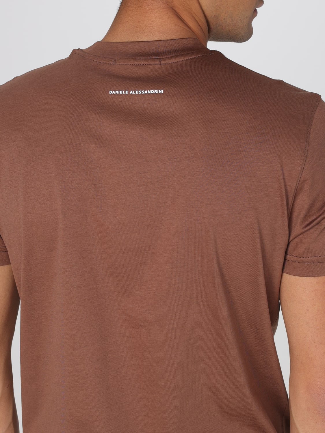 DANIELE ALESSANDRINI T-SHIRT: T-shirt basic Daniele Alessandrini, Tabacco - Img 4