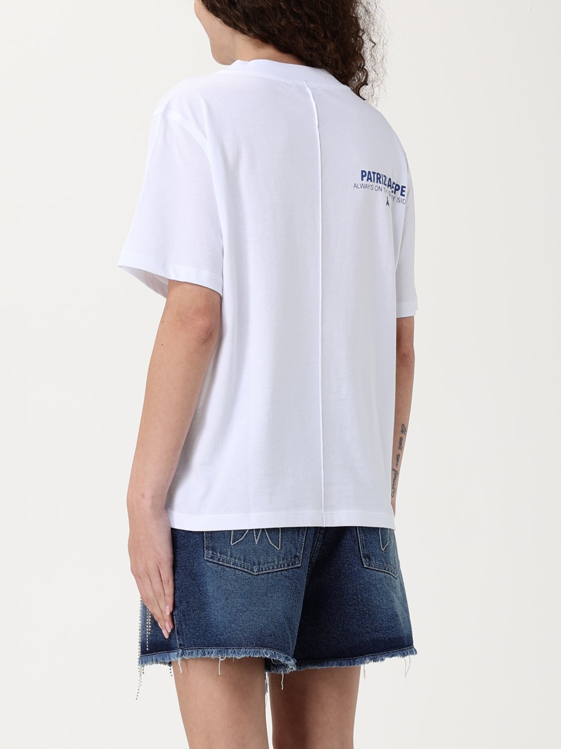 PATRIZIA PEPE T-SHIRT: T-shirt stampata Patrizia Pepe in cotone, Bianco - Img 2
