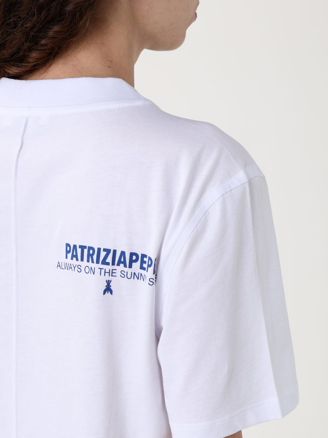PATRIZIA PEPE T-SHIRT: T-shirt stampata Patrizia Pepe in cotone, Bianco - Img 3