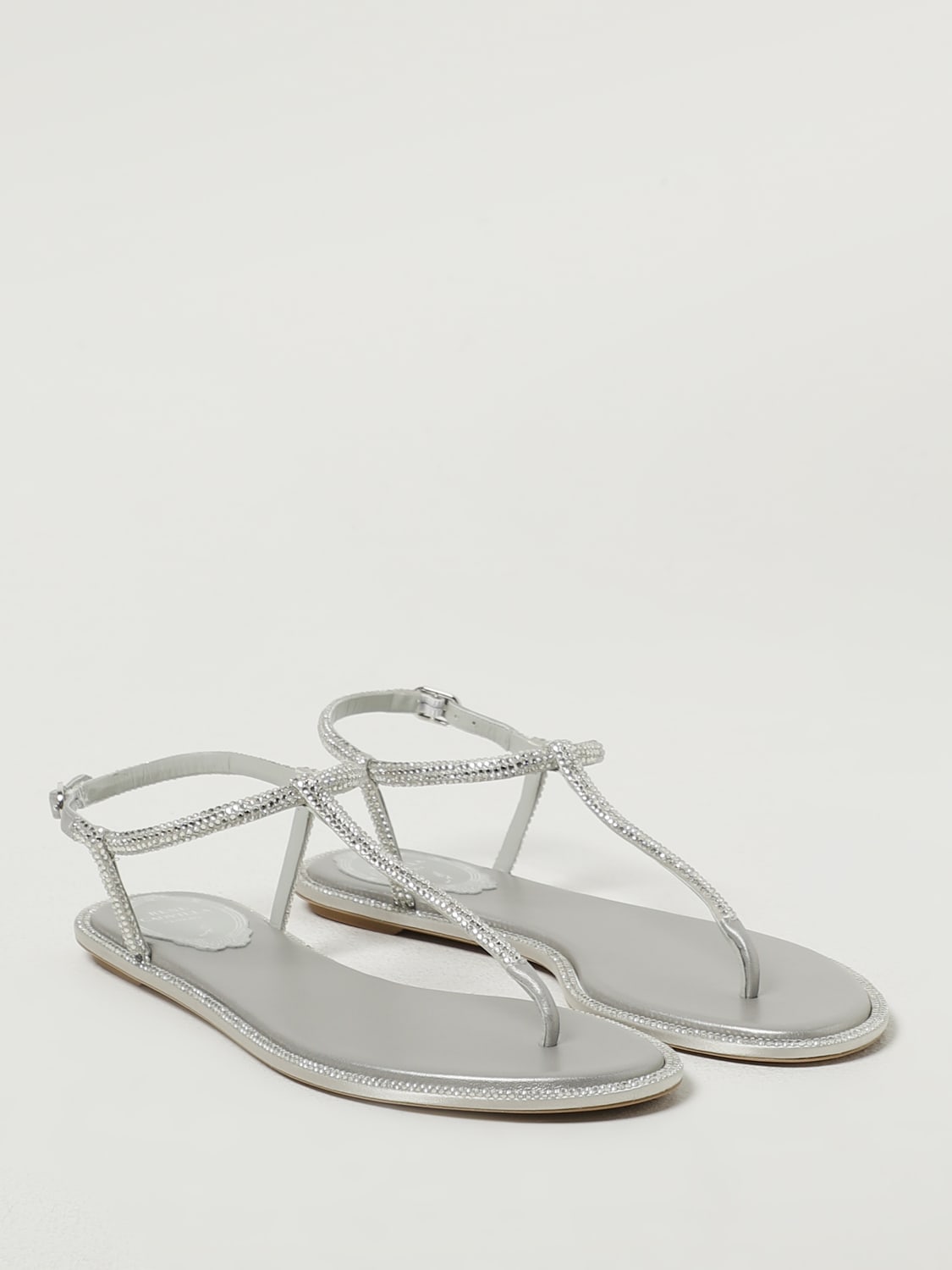 RENE CAOVILLA FLAT SANDALS: Flat sandals woman Rene Caovilla, Silver - Img 2