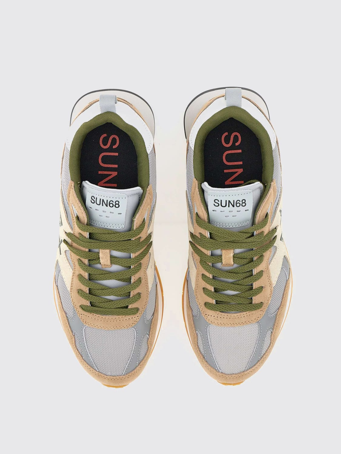 SUN68 SNEAKERS: Sneakers Jaki Outdoor SUN68 in camoscio e mesh , Beige - Img 4