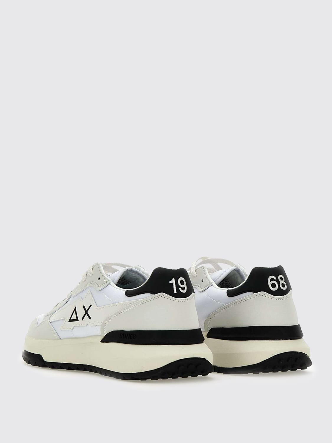 SUN68 SNEAKERS: Sneakers Niki 2.0 Solid SUN68 in pelle sintetica e mesh , Bianco - Img 3