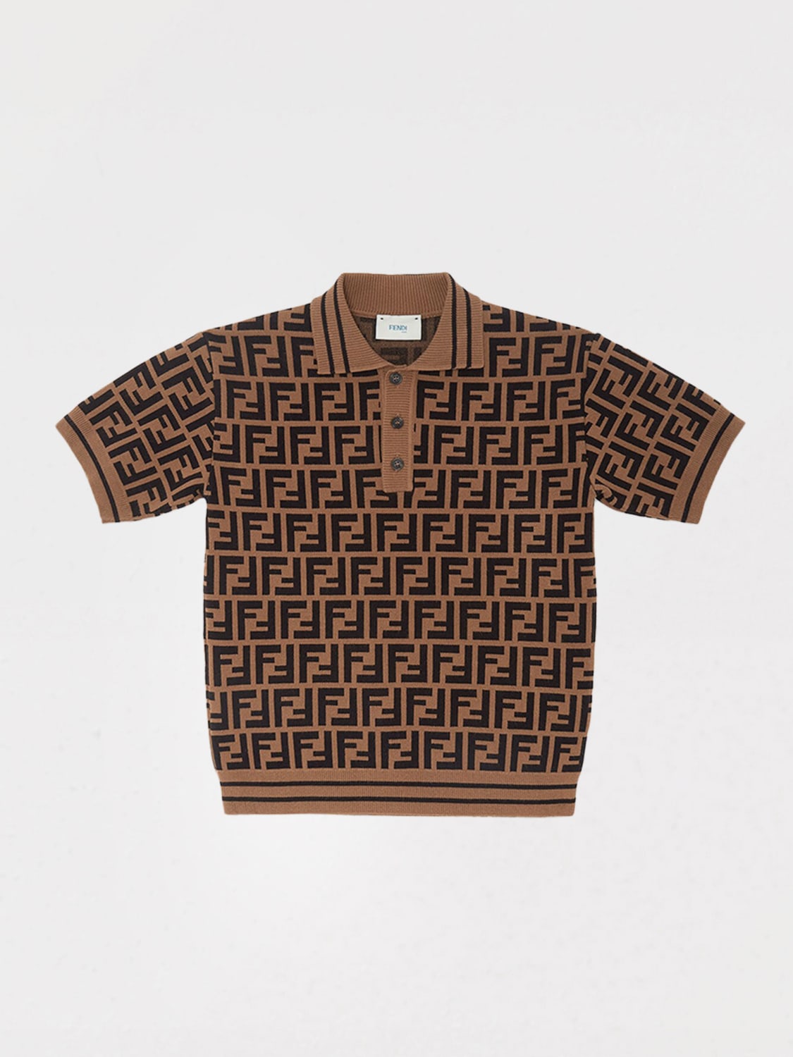 FENDI POLO: Camiseta niños Fendi, Marrón - Img 1