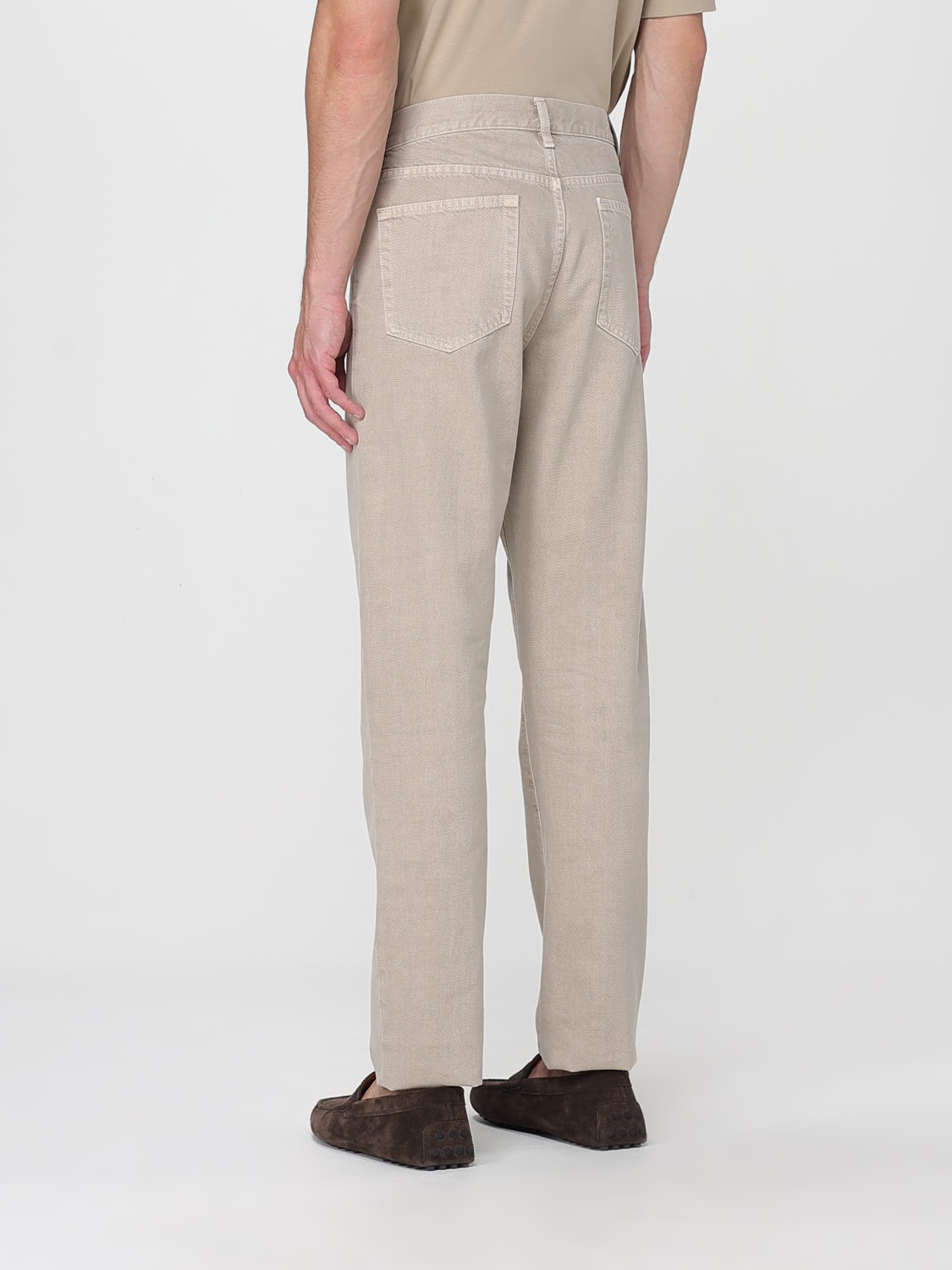 ZEGNA JEANS: Jeans straight a 5 tasche Zegna, Beige - Img 3