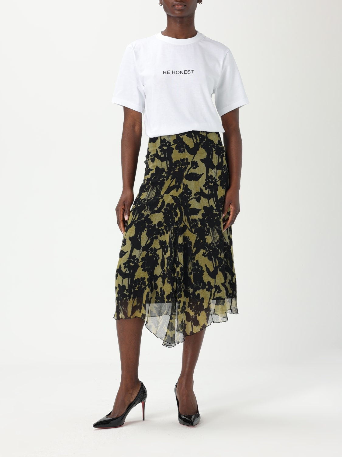 VICTORIA VICTORIA BECKHAM T-SHIRT: T-shirt in cotone con slogan Victoria Victoria Beckham, Bianco - Img 2