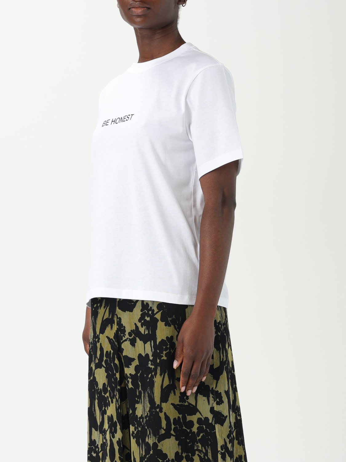 VICTORIA VICTORIA BECKHAM T-SHIRT: T-shirt in cotone con slogan Victoria Victoria Beckham, Bianco - Img 4