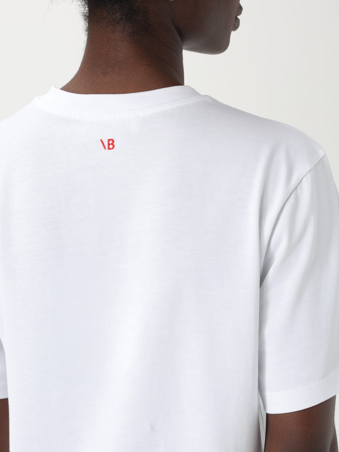 VICTORIA VICTORIA BECKHAM T-SHIRT: T-shirt in cotone con slogan Victoria Victoria Beckham, Bianco - Img 5