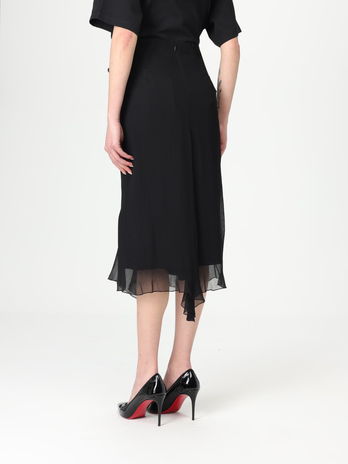 VICTORIA VICTORIA BECKHAM GONNA: Gonna in poliestere Victoria Victoria Beckham, Nero - Img 3