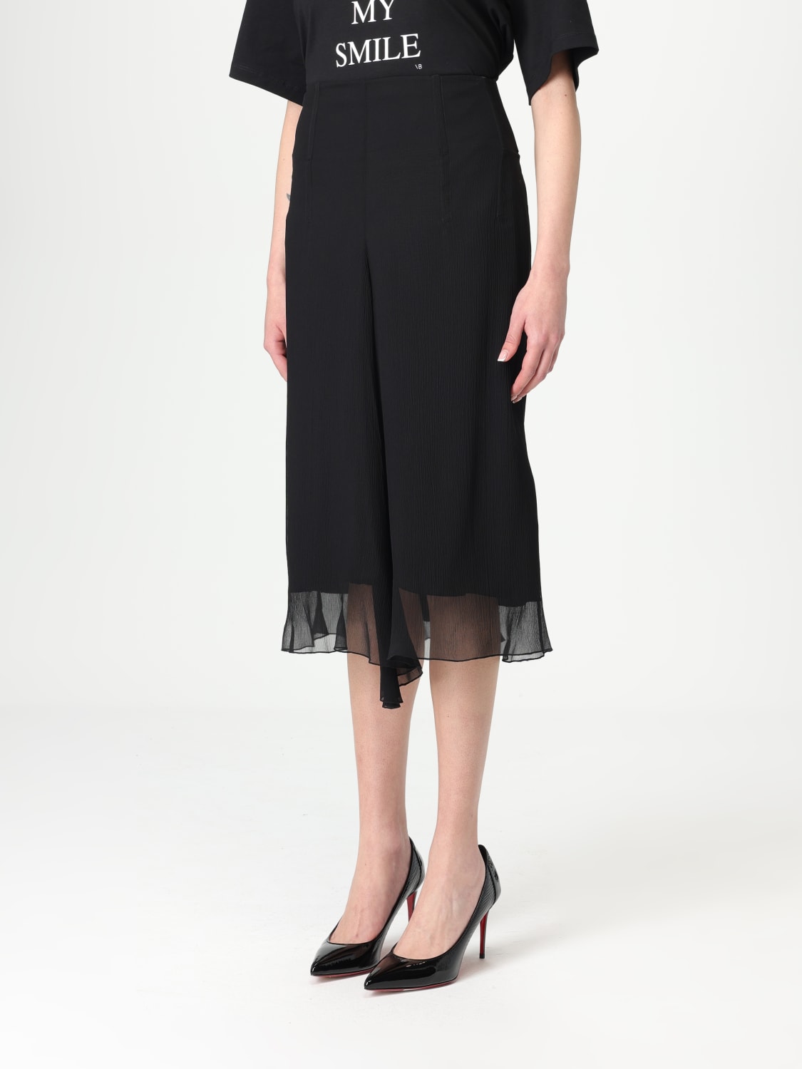 VICTORIA VICTORIA BECKHAM GONNA: Gonna in poliestere Victoria Victoria Beckham, Nero - Img 4