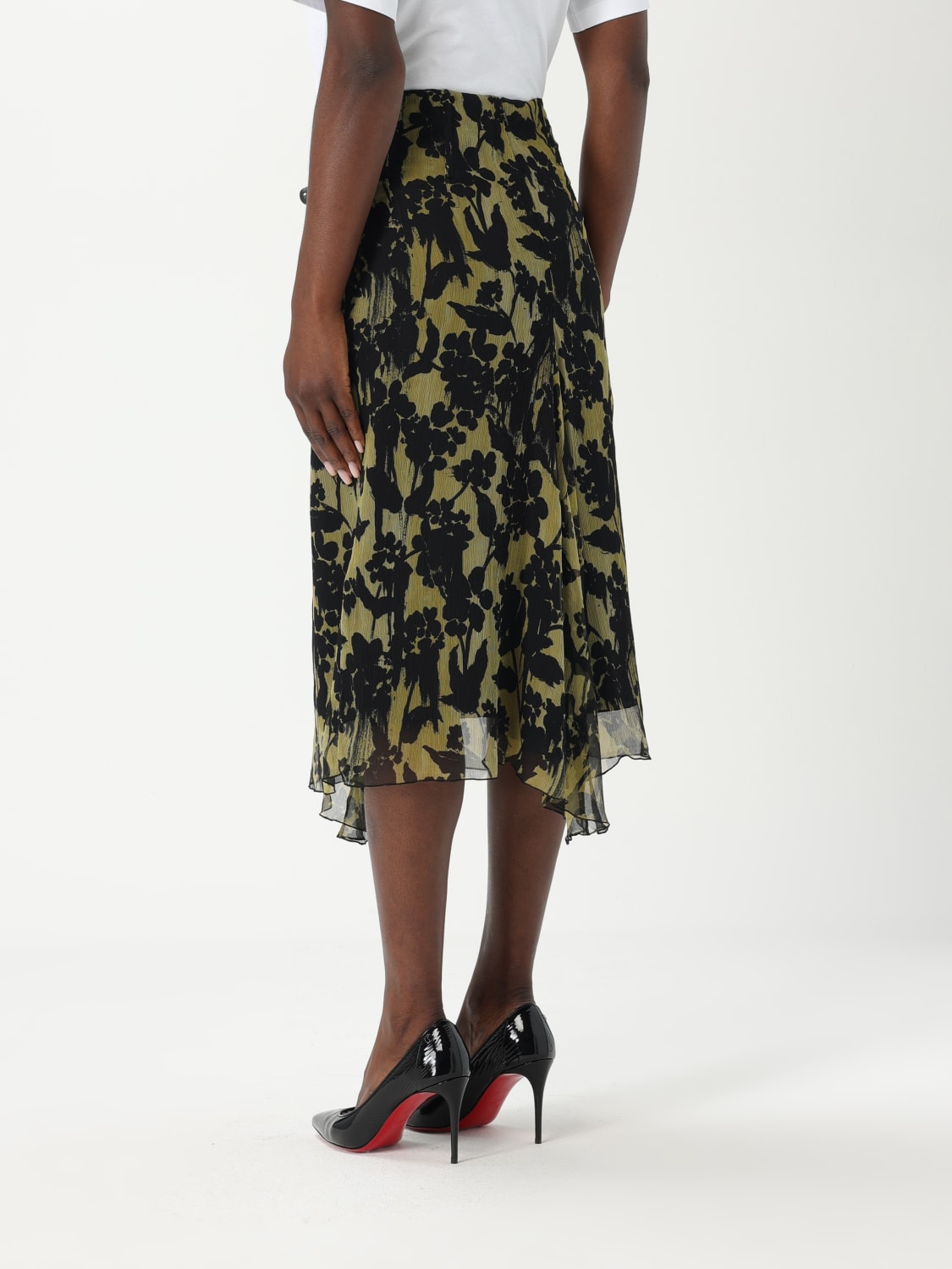VICTORIA VICTORIA BECKHAM GONNA: Gonna in seta Victoria Victoria Beckham, Verde - Img 3