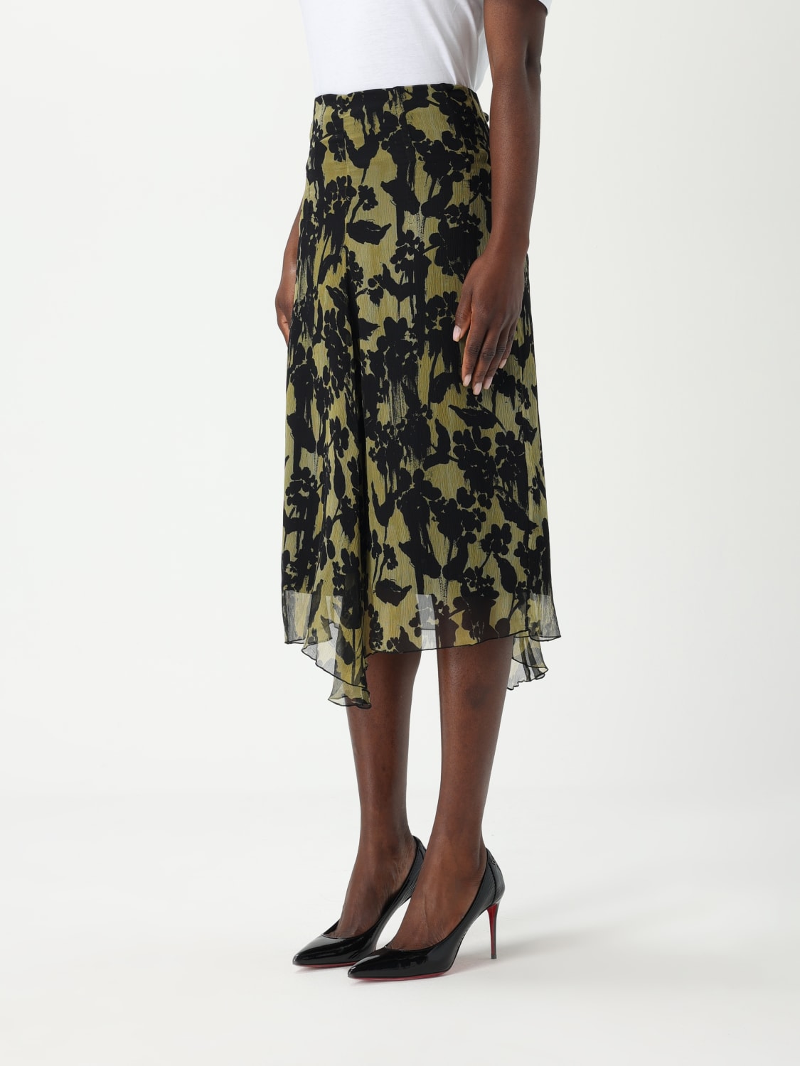 VICTORIA VICTORIA BECKHAM GONNA: Gonna in seta Victoria Victoria Beckham, Verde - Img 4