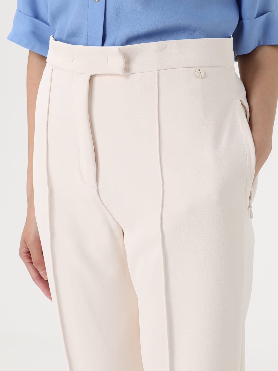 LIU JO PANTALONI: Pantalone crepe Liu Jo in crêpe, Avorio - Img 3